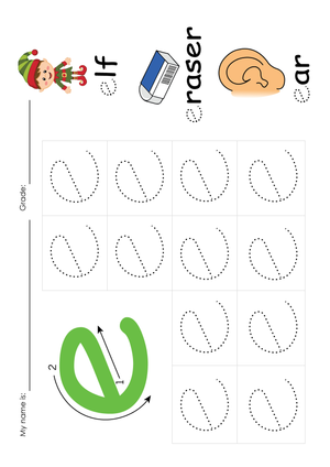 Letter E Tracing With Pictures