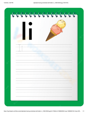 Letter I Tracing Worksheet | Grade K-1 Printable