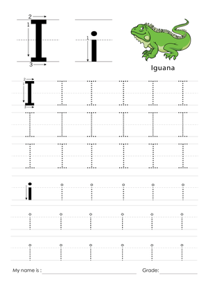 Practice Tracing Letter I Worksheet