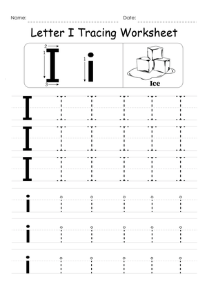 Improve Handwriting with Letter I Tracing