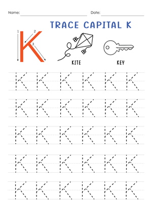 Discover Letter K with Key Worksheet