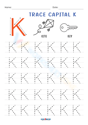 Discover Letter K with Key Worksheet