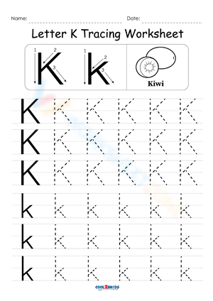 Study Letter K with Kiwi Worksheet