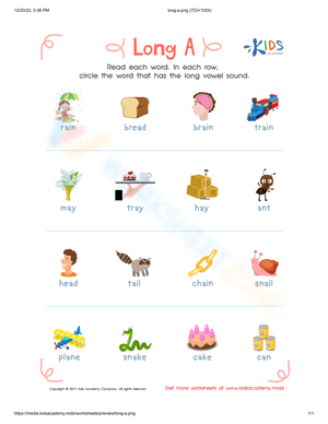 Long A Picture Association Worksheet