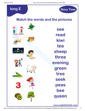 Explore Long E Sounds with This Worksheet