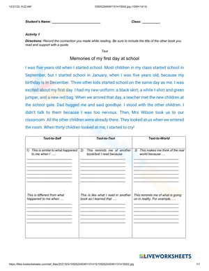 Practice Making Connections With This Worksheet