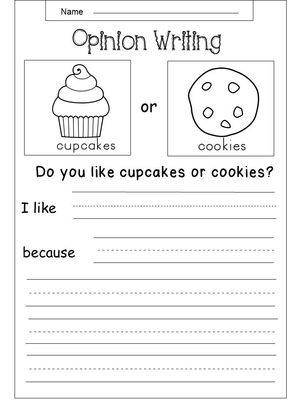 Cupcake or Cookies Choice Worksheet for Kids