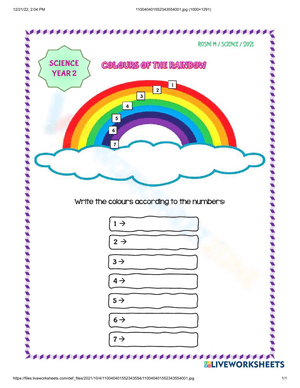 Exploring Rainbow Colors with This Worksheet