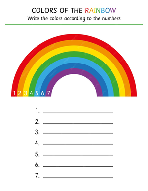 Name the Rainbow Colors Worksheet for Kids