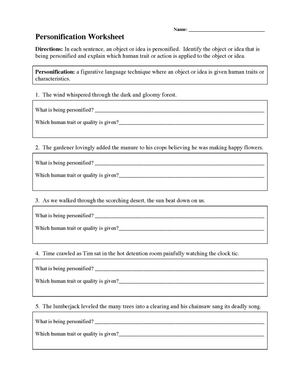 Explore Personification with This Engaging Worksheet