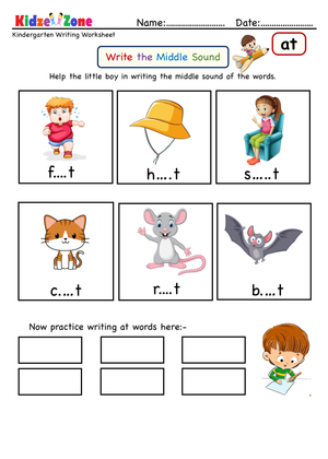 Write the Middle Sound: Phonics Worksheet