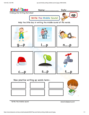 Fill the Middle Sounds: Phonics Practice Sheet