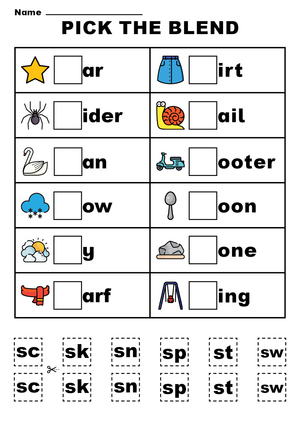 Choose the Blends: Phonics Worksheet Activity