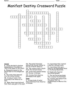 Manifest Destiny Puzzle: A History Activity