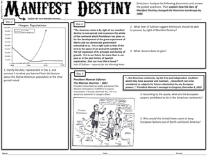 Manifest Destiny Information: A Detailed Worksheet