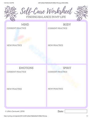 Self-Care Worksheet