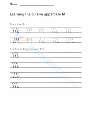  Learn Cursive M: Free Handwriting Worksheet
