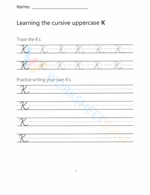 Learn Cursive Uppercase K