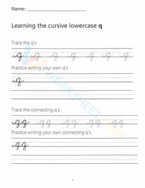 Learn to Write Cursive Lowercase q