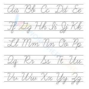 Upper and Lowercase Letters A-Z Tracing