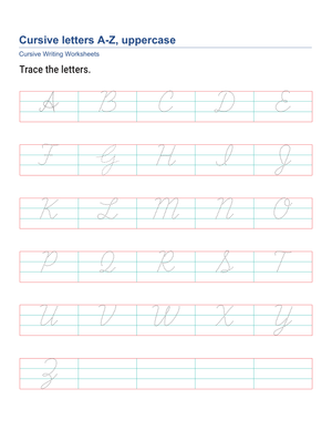 Uppercase Cursive A-Z Letters | Grade 2 Essential Practice