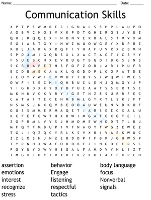 Communication Skills Word Search Worksheet