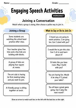 Grade 3 Social Skills — Printable No-Prep Worksheet