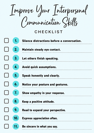 Essential Interpersonal Communication Checklist | Grade 8