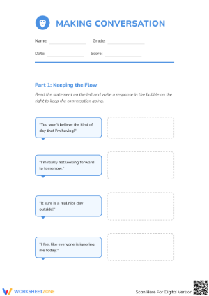 Making Conversation Practice Worksheet