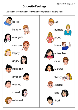 Exploring Opposite Feelings Worksheet