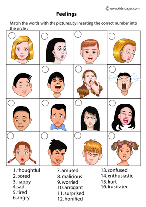 Feelings Identification Worksheet for Kids