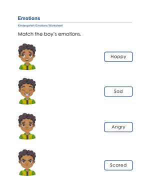Understanding Boys' Emotions Worksheet