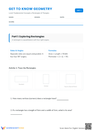 Get to Know Geometry: Printable Rectangles and Triangles