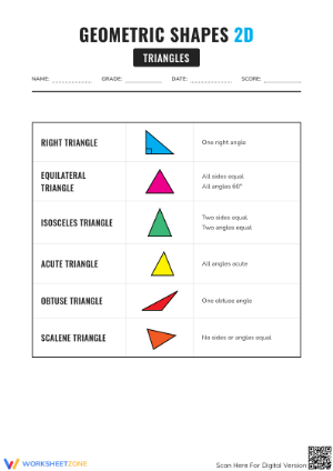 Grade 6-8 Triangles — Printable No-Prep Worksheet