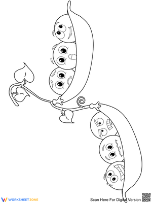 Peas in a Pod Emotions Coloring Page for Kids
