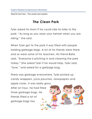 The Clean Park: A Reading Comprehension Adventure