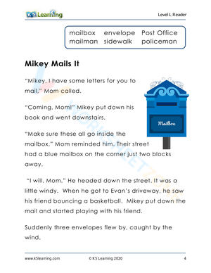 Mikey Mails It: A Reading Comprehension Worksheet Adventure