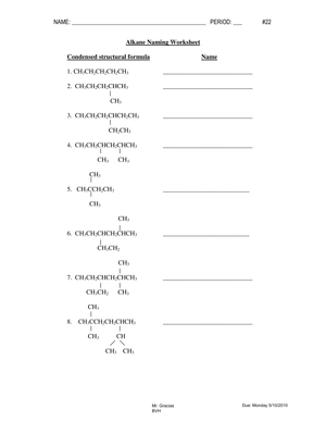 Alkane Naming: A Comprehensive Chemistry Worksheet