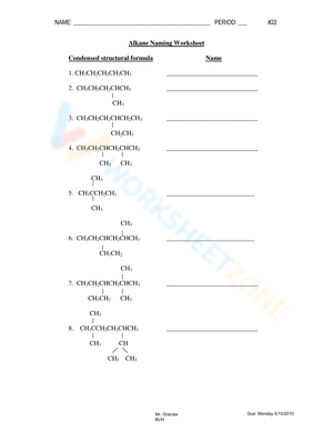 Alkane Naming: A Comprehensive Chemistry Worksheet