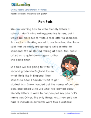 Pen Pals: A Reading Comprehension Adventure