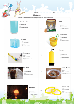 Exploring Mixtures: A Chemistry Worksheet for Beginners