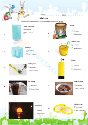 Exploring Mixtures: A Chemistry Worksheet for Beginners