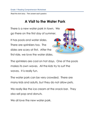 Visit to the Water Park: A Reading Comprehension Story