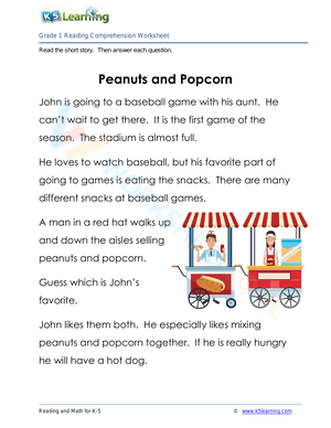 Peanuts and Popcorn: A Reading Comprehension Snack