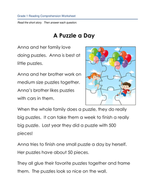 A Puzzle a Day: Logic and Reading Comprehension Fun