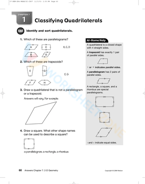 Classifying Quadrilateral: Geometry Theory & Exercise
