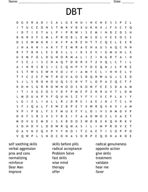 DBT Word Search: Mental Health Vocabulary Fun