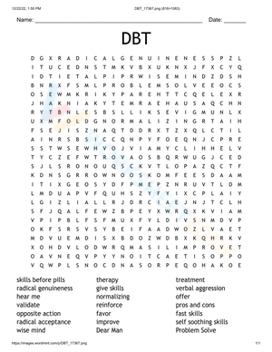 DBT Word Search: Mental Health Vocabulary Fun