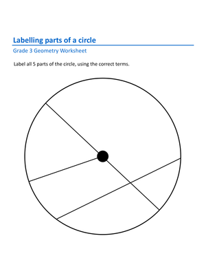 Labeling Parts of a Circle Worksheet
