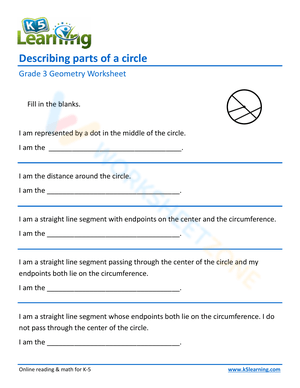 Describing Parts of a Circle Worksheet